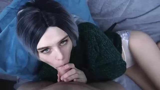 Белые локоны, шикарное тело: Съёмки порно!